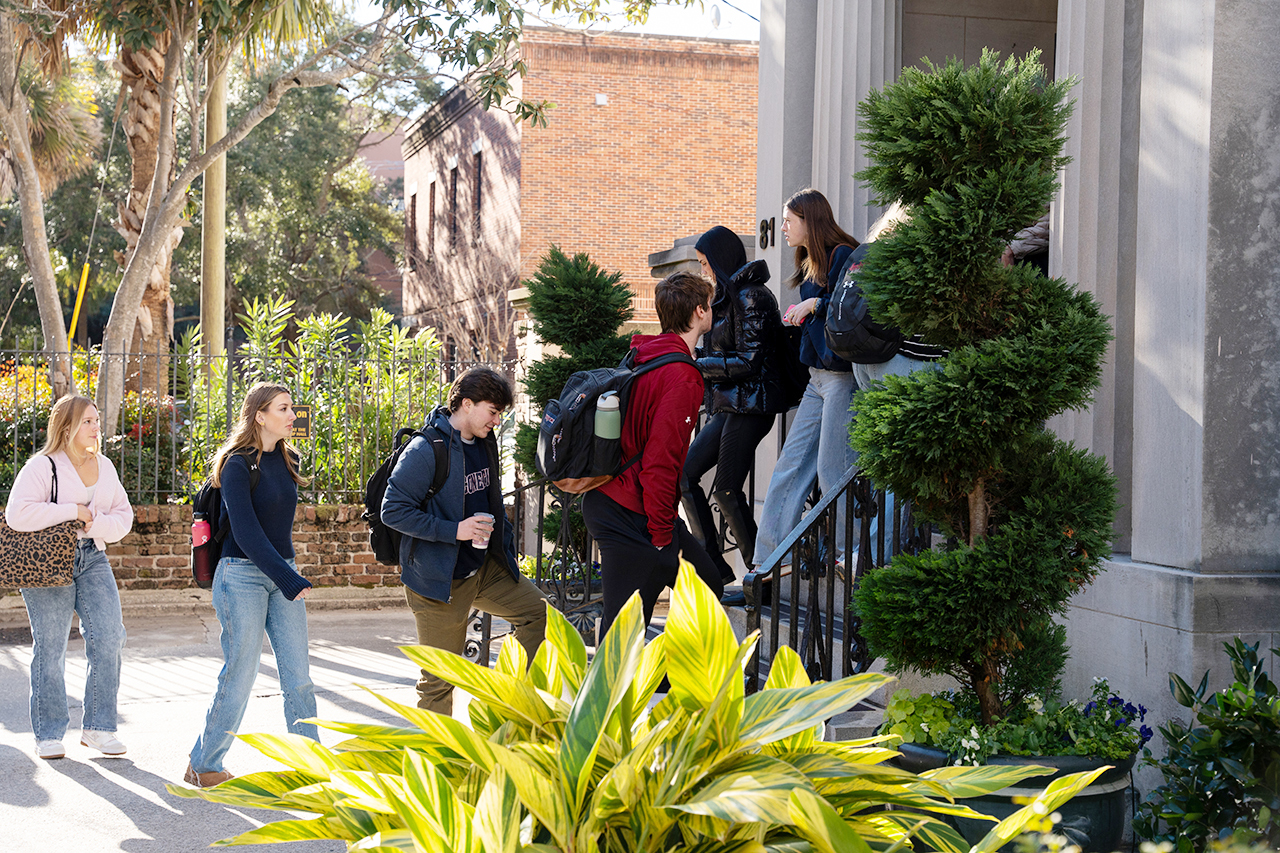 walking to class