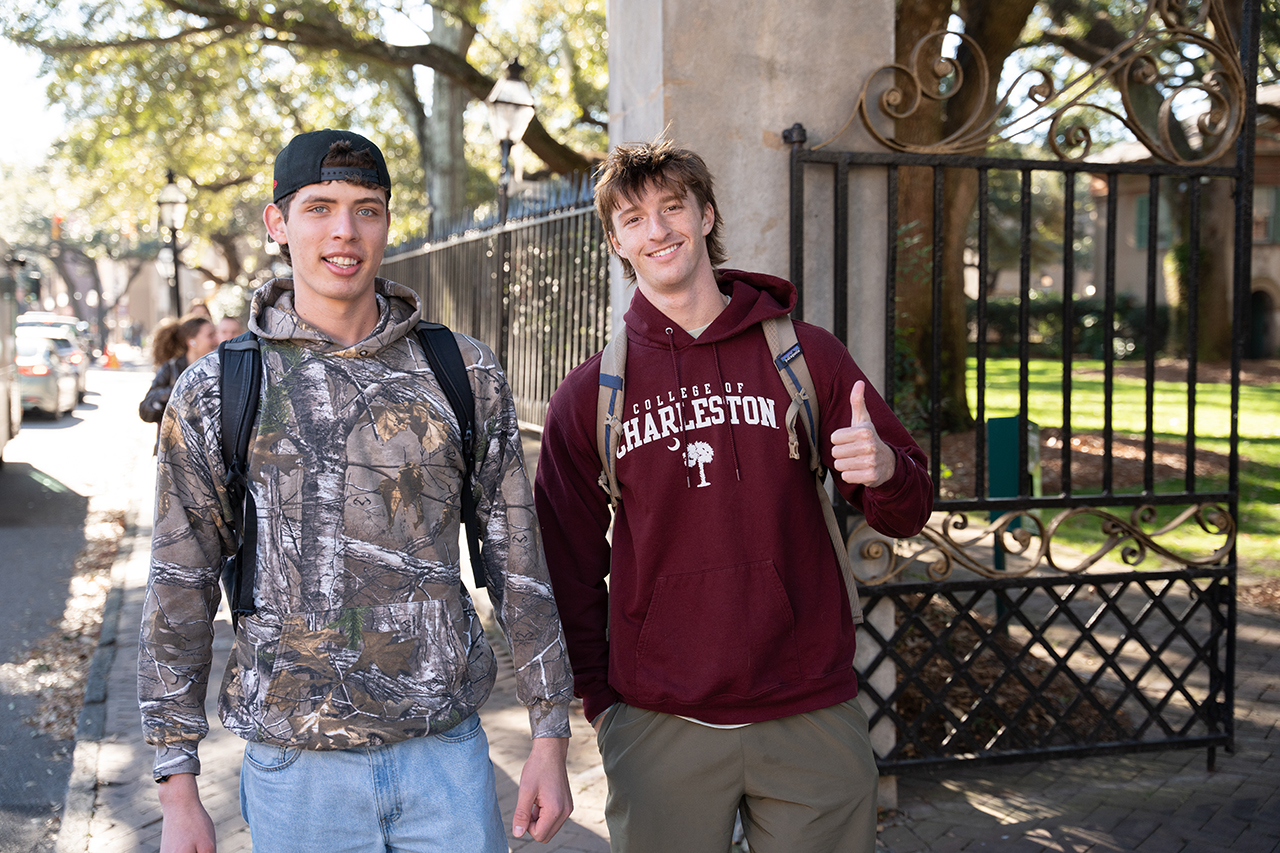 Students pose for photo on the first day back