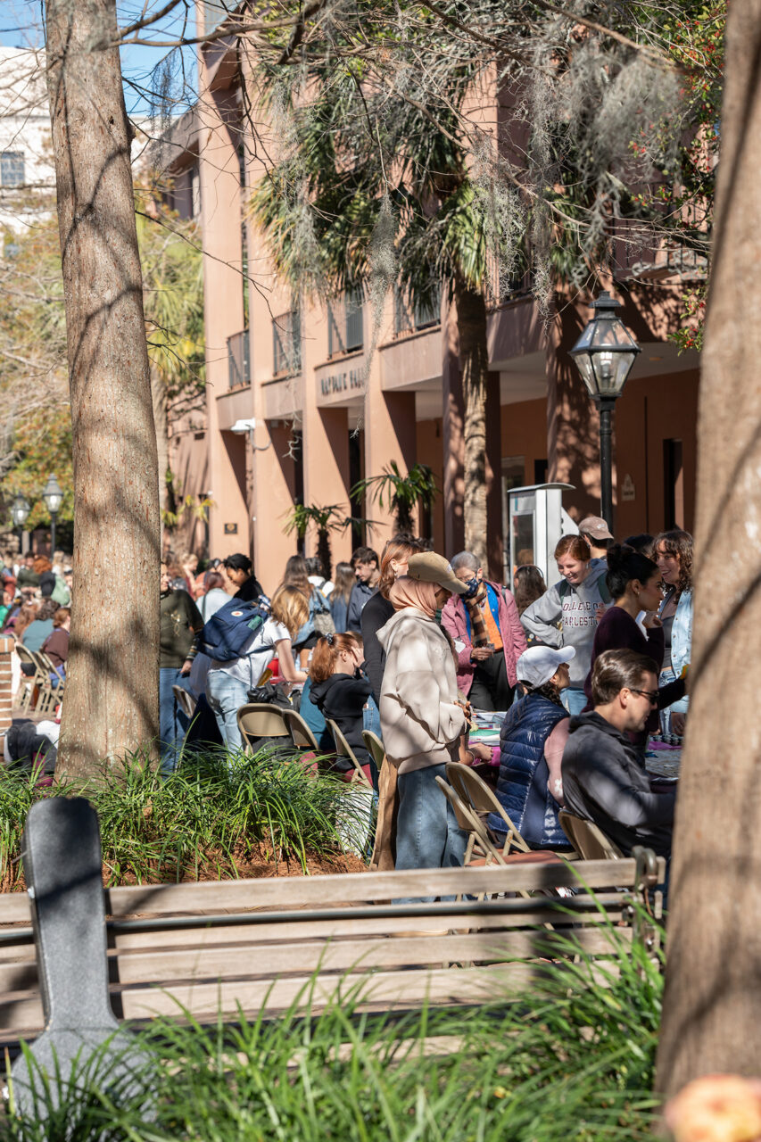 students gather in Cougar Mall for an organization fair 