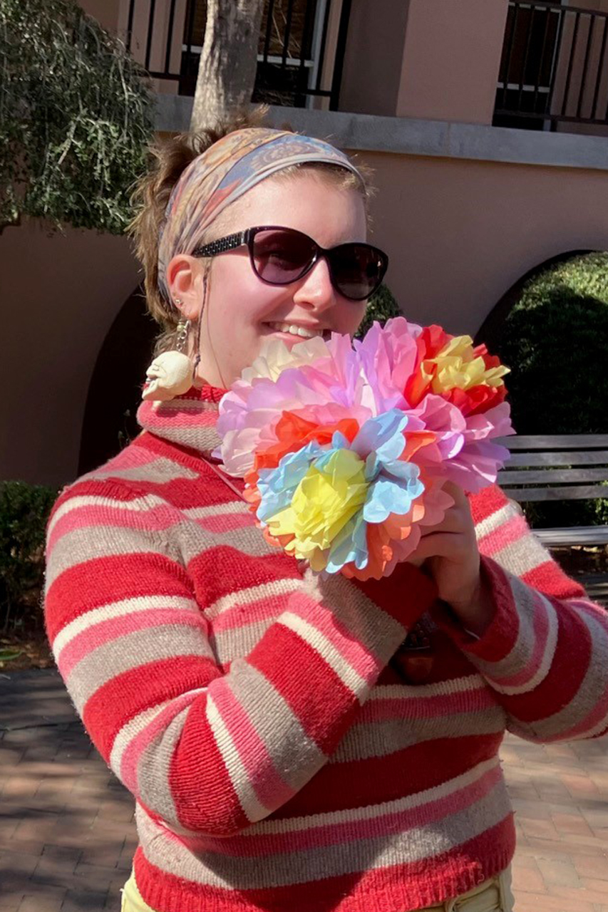 Students stopped by to make dozens of tissue flowers and assembled them into bouquets to share with Respite Care Charleston caregivers on National Caregivers Day