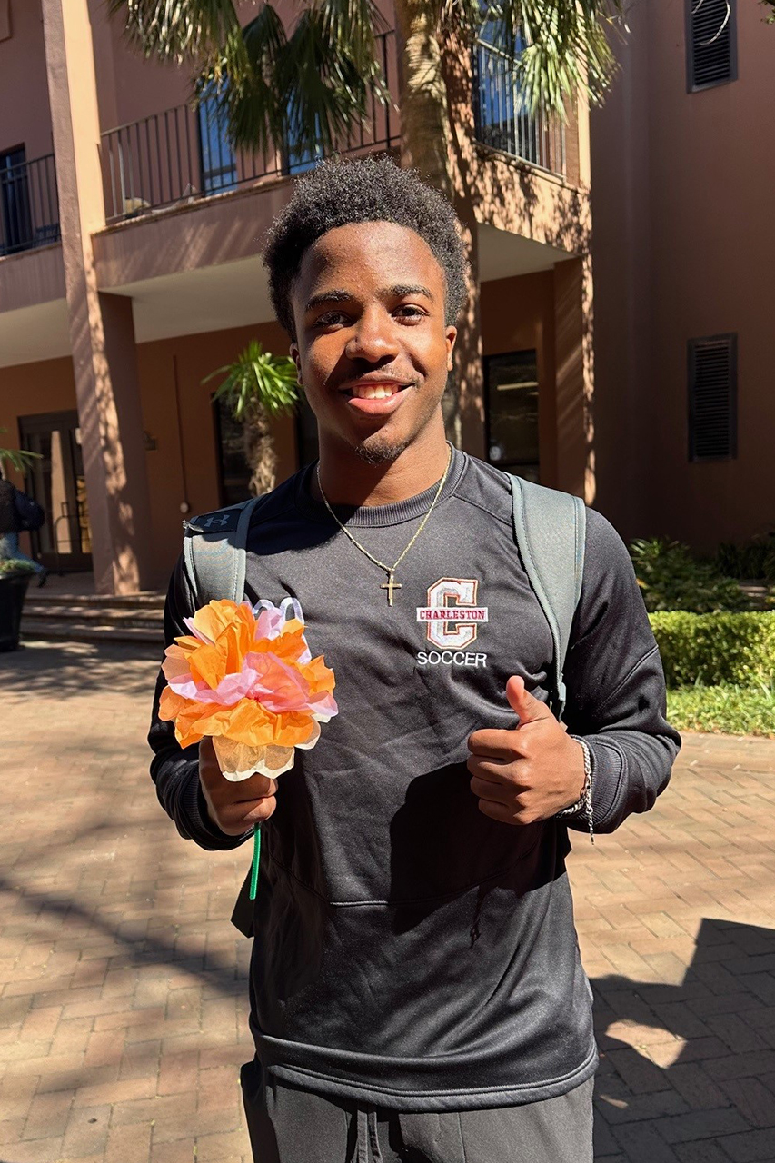 Students stopped by to make dozens of tissue flowers and assembled them into bouquets to share with Respite Care Charleston caregivers on National Caregivers Day