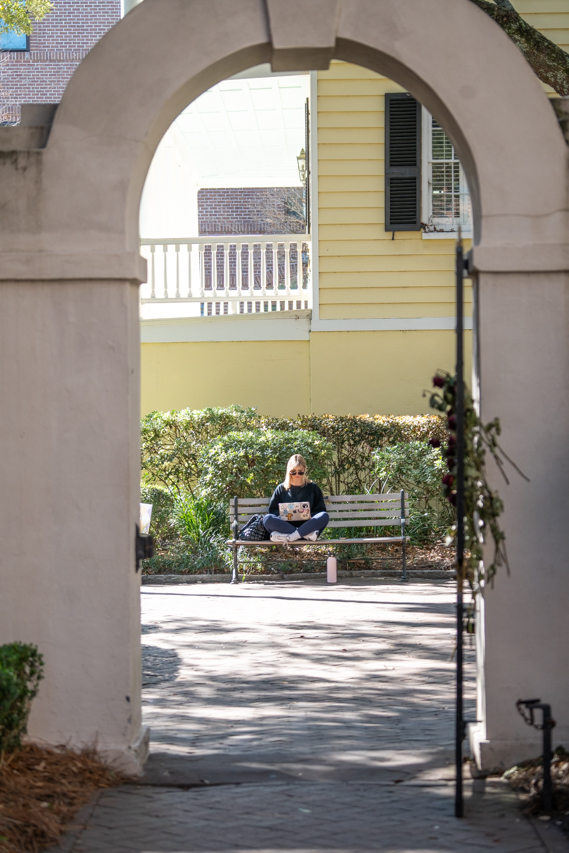 students soaked up the sun on campus 