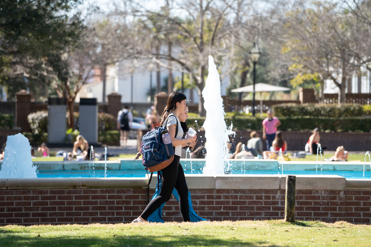 walking to class in Rivers Green 