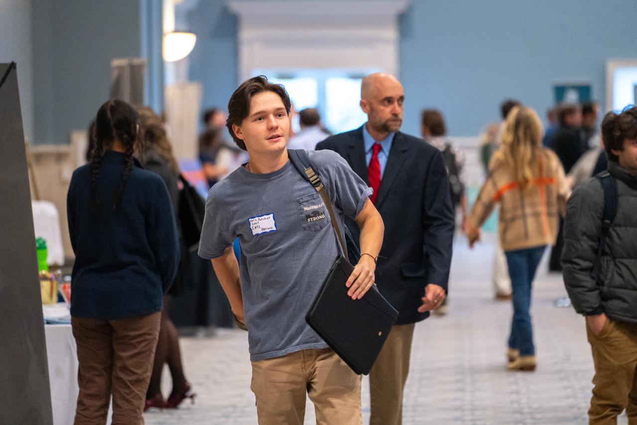 students attend the College of Charleston Career Expo in the Gillard Center 