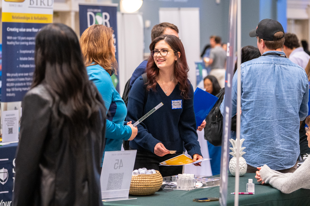 students attend the College of Charleston Career Expo in the Gillard Center 