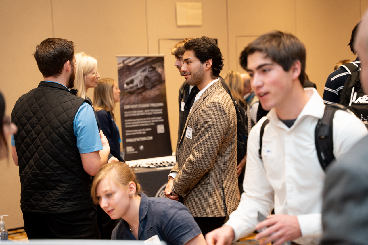 students participate in a networking event at the German-American Business Summit 