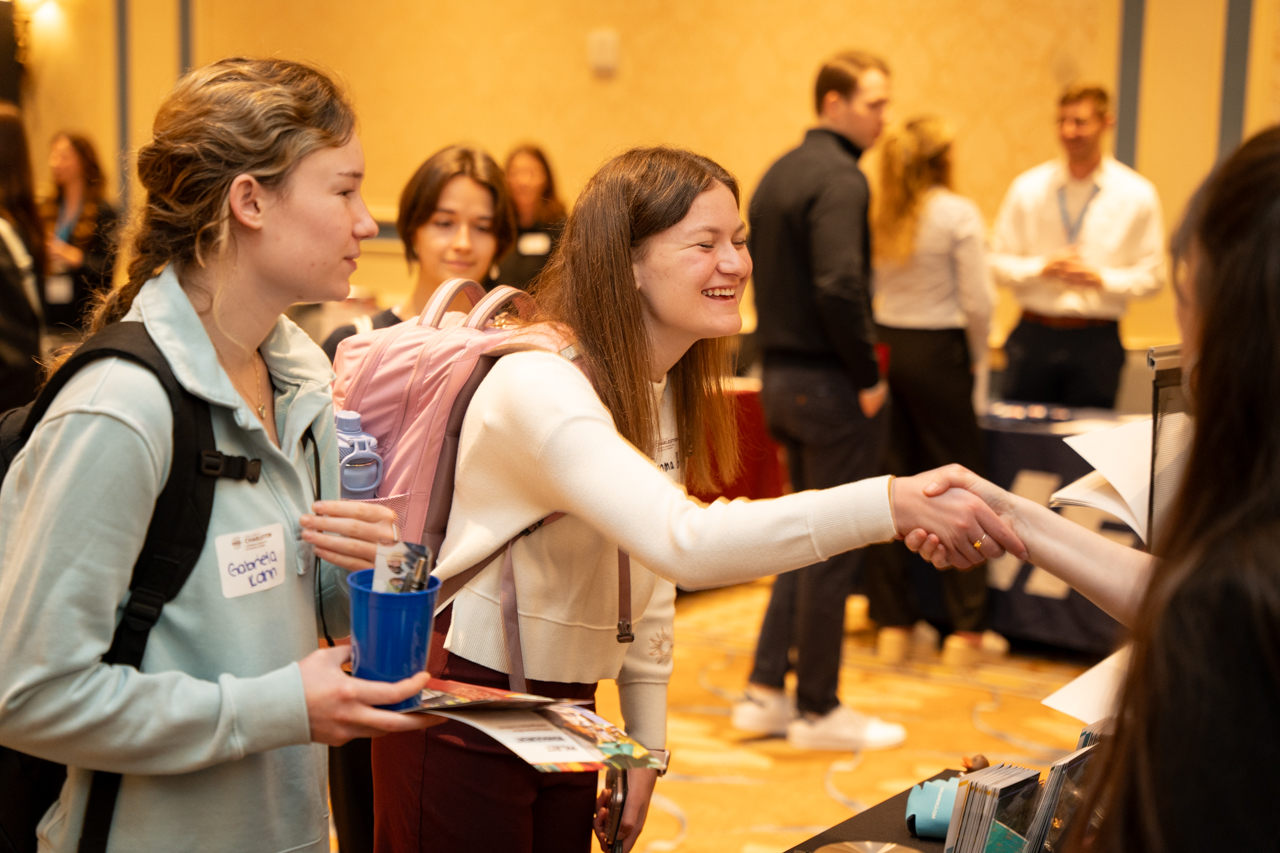 students participate in a networking event at the German-American Business Summit 