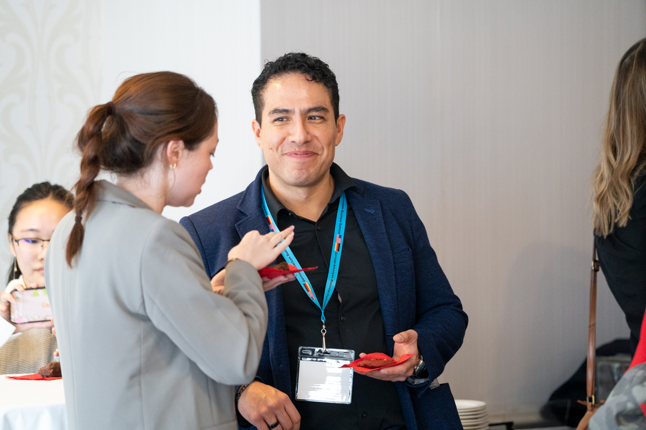 students participate in a networking event at the German-American Business Summit 