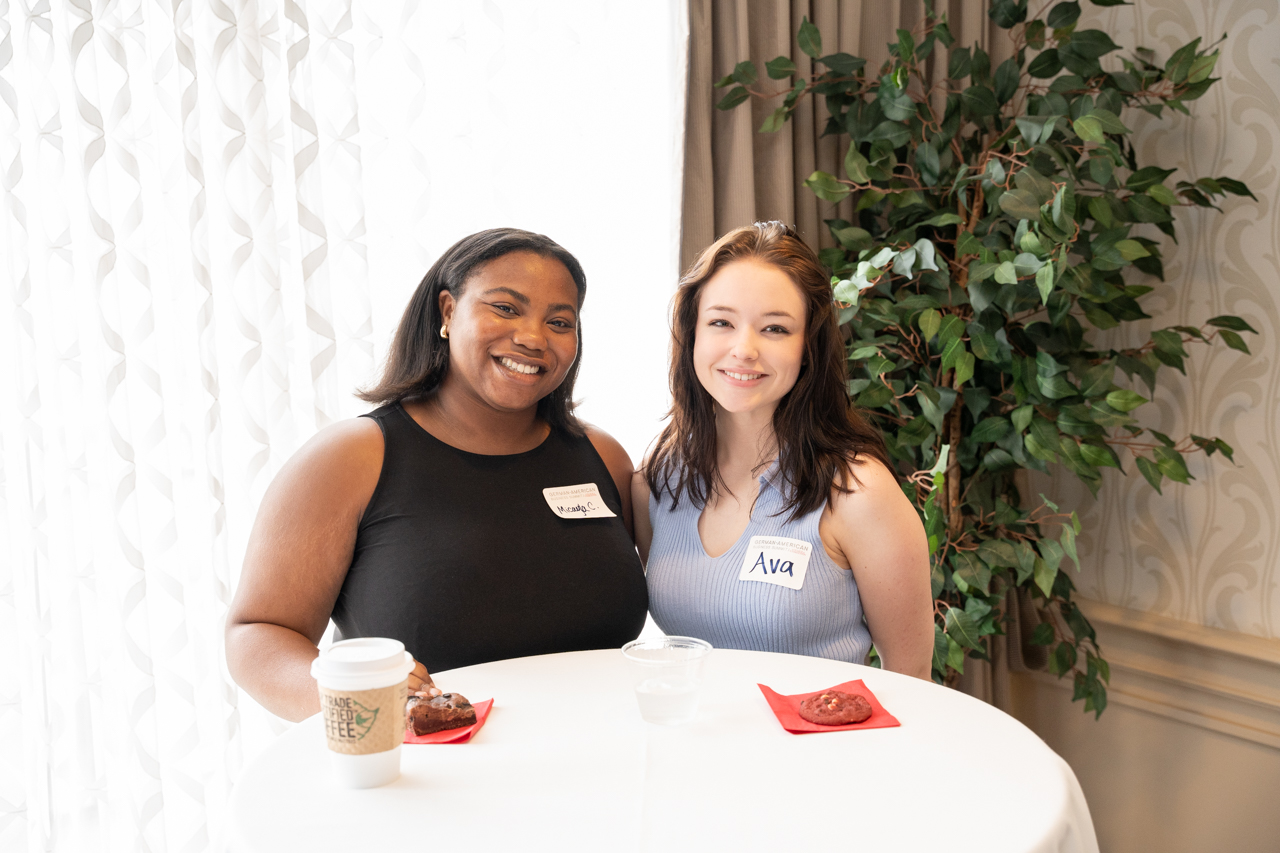 students participate in a networking event at the German-American Business Summit