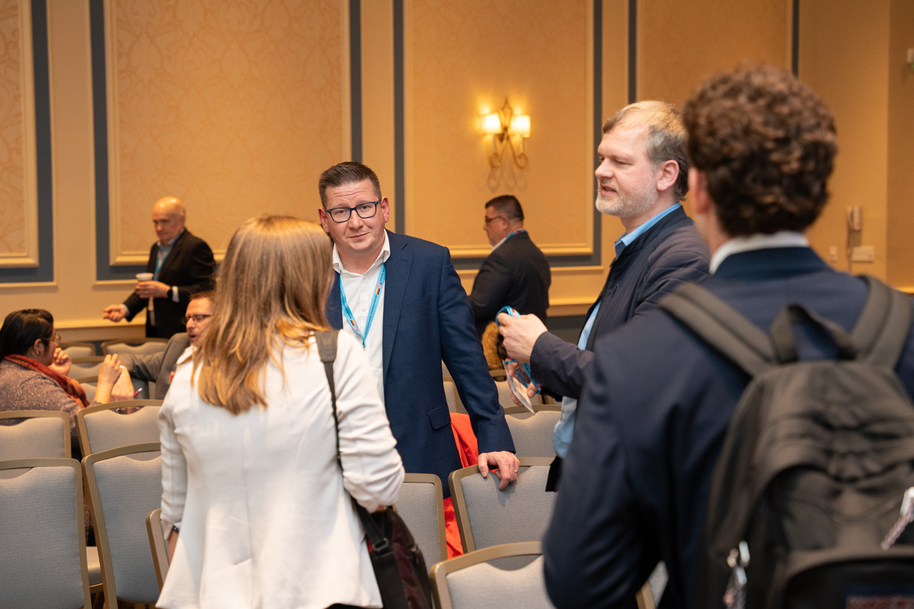 students participate in a networking event at the German-American Business Summit 