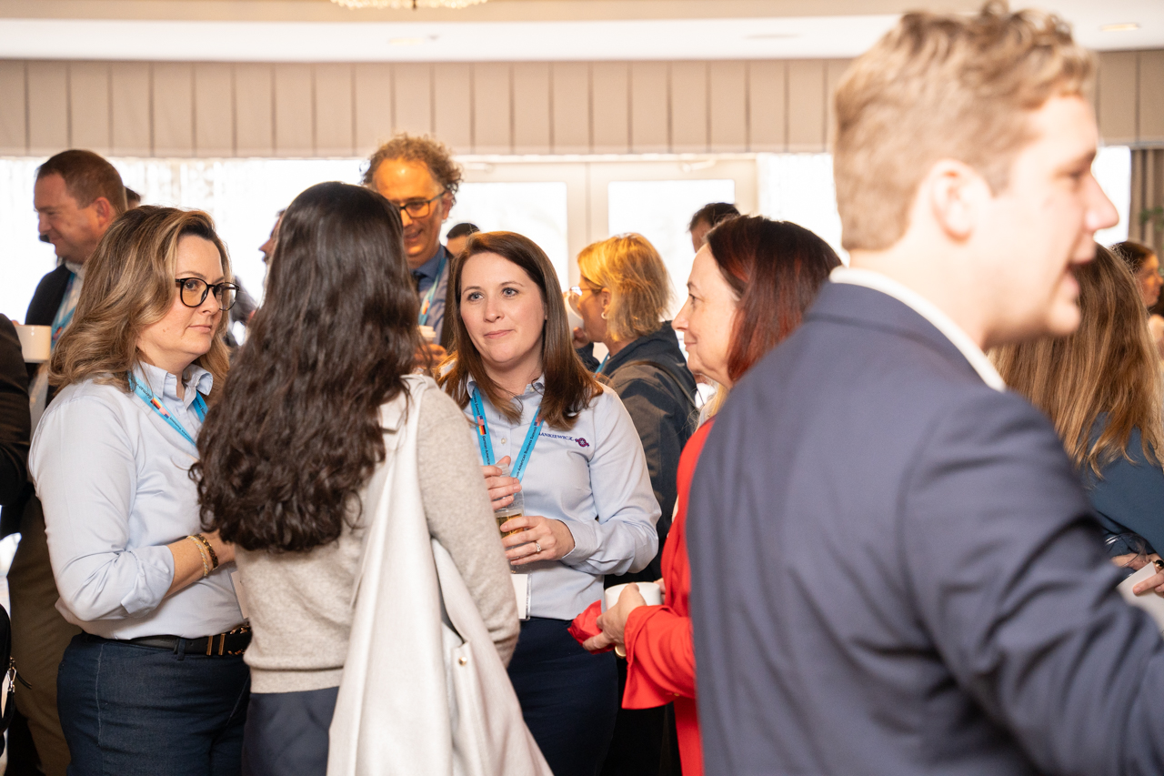 students participate in a networking event at the German-American Business Summit