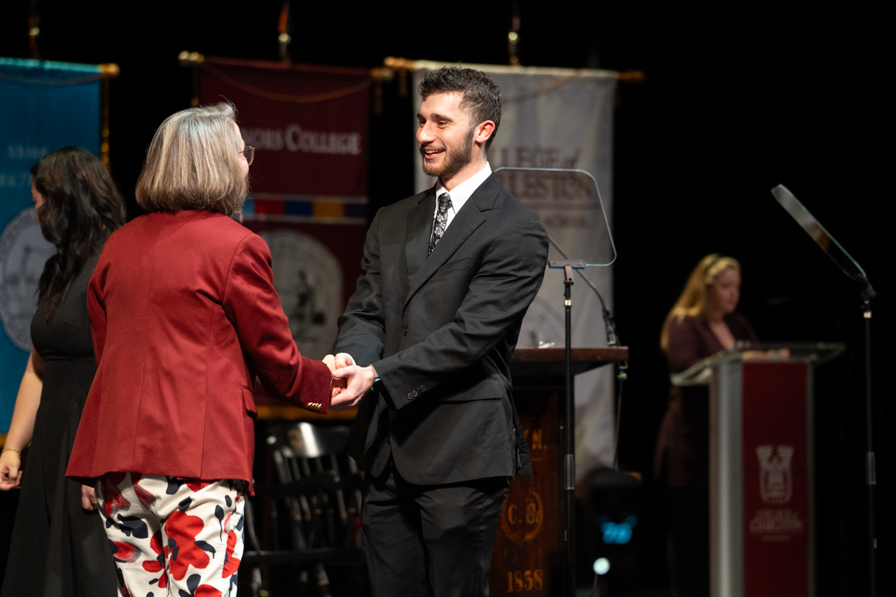 student receives ring before graduation at the Sottile Theater 