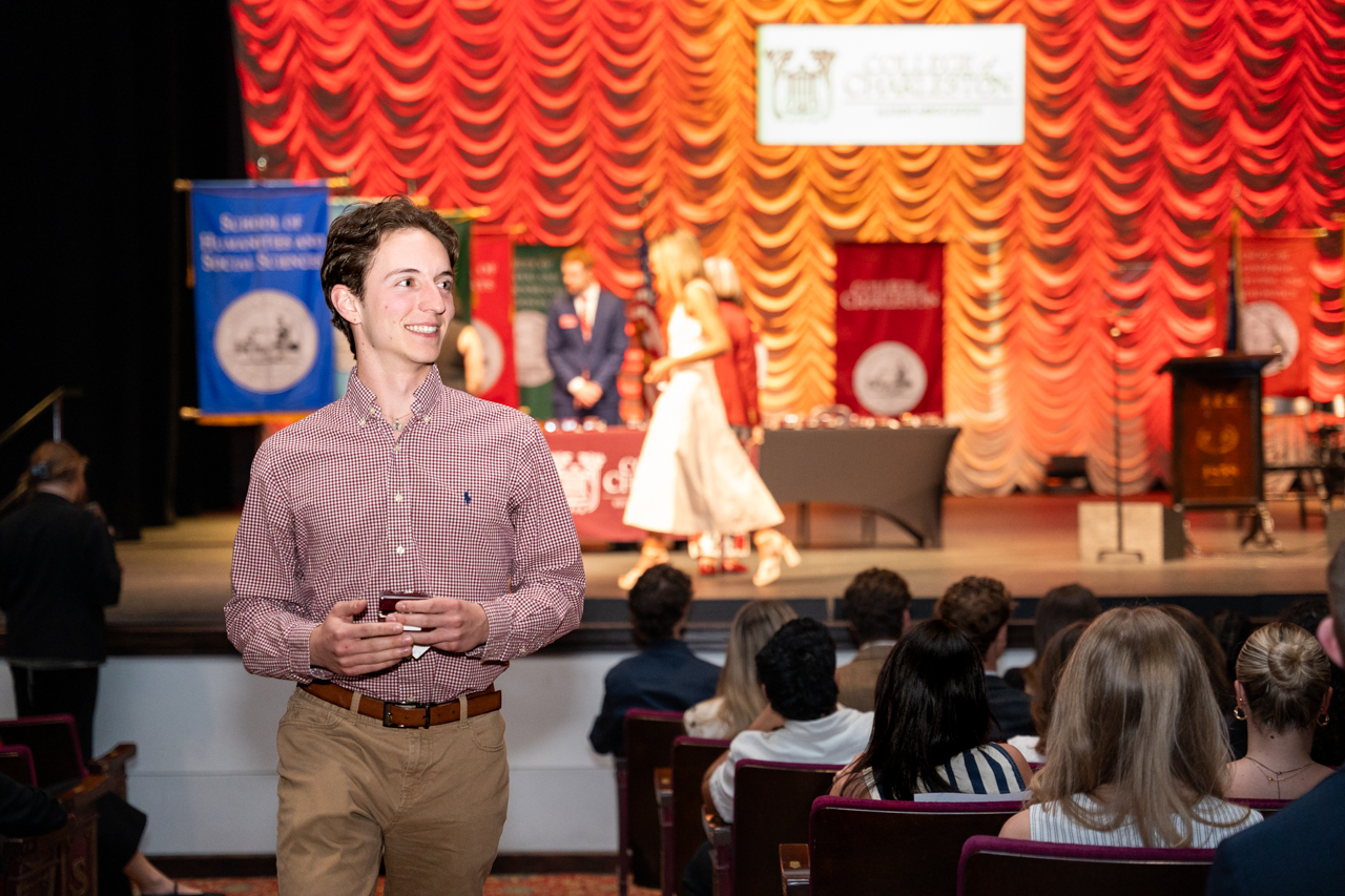 student receives ring before graduation at the Sottile Theater