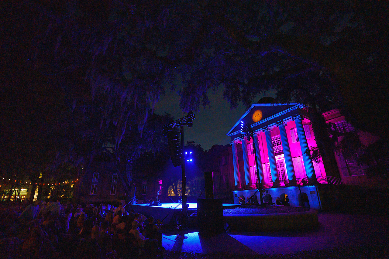 Jason Isbell performs during a Spoleto Festival concert in front