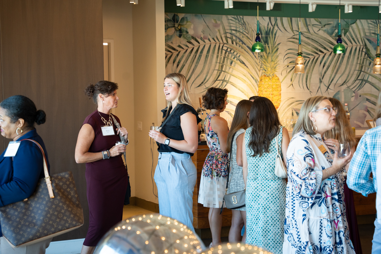 MBA Students network at MBA Appreciation event at the Harbor Club in Charleston