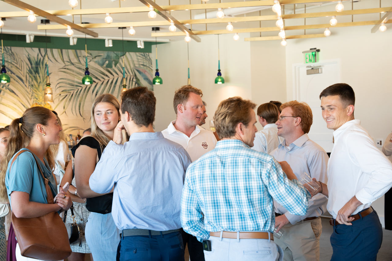 MBA Students network at MBA Appreciation event at the Harbor Club in Charleston