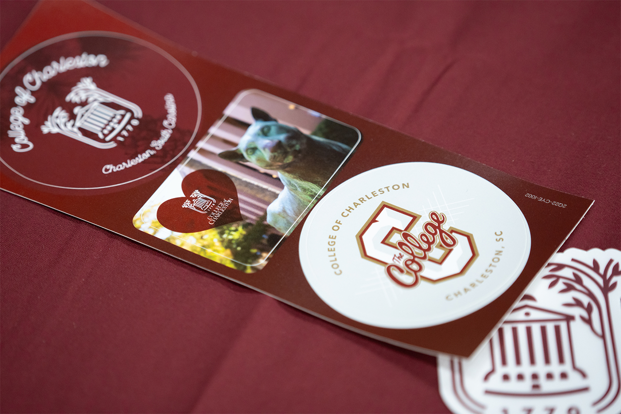 College of Charleston stickers decorated the tables at the luncheon.