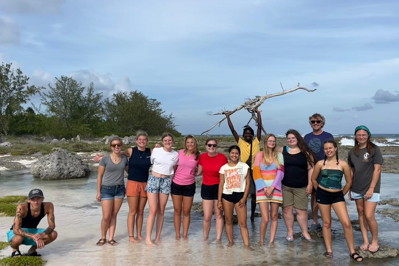 Group of people on a beach in Little Cayman