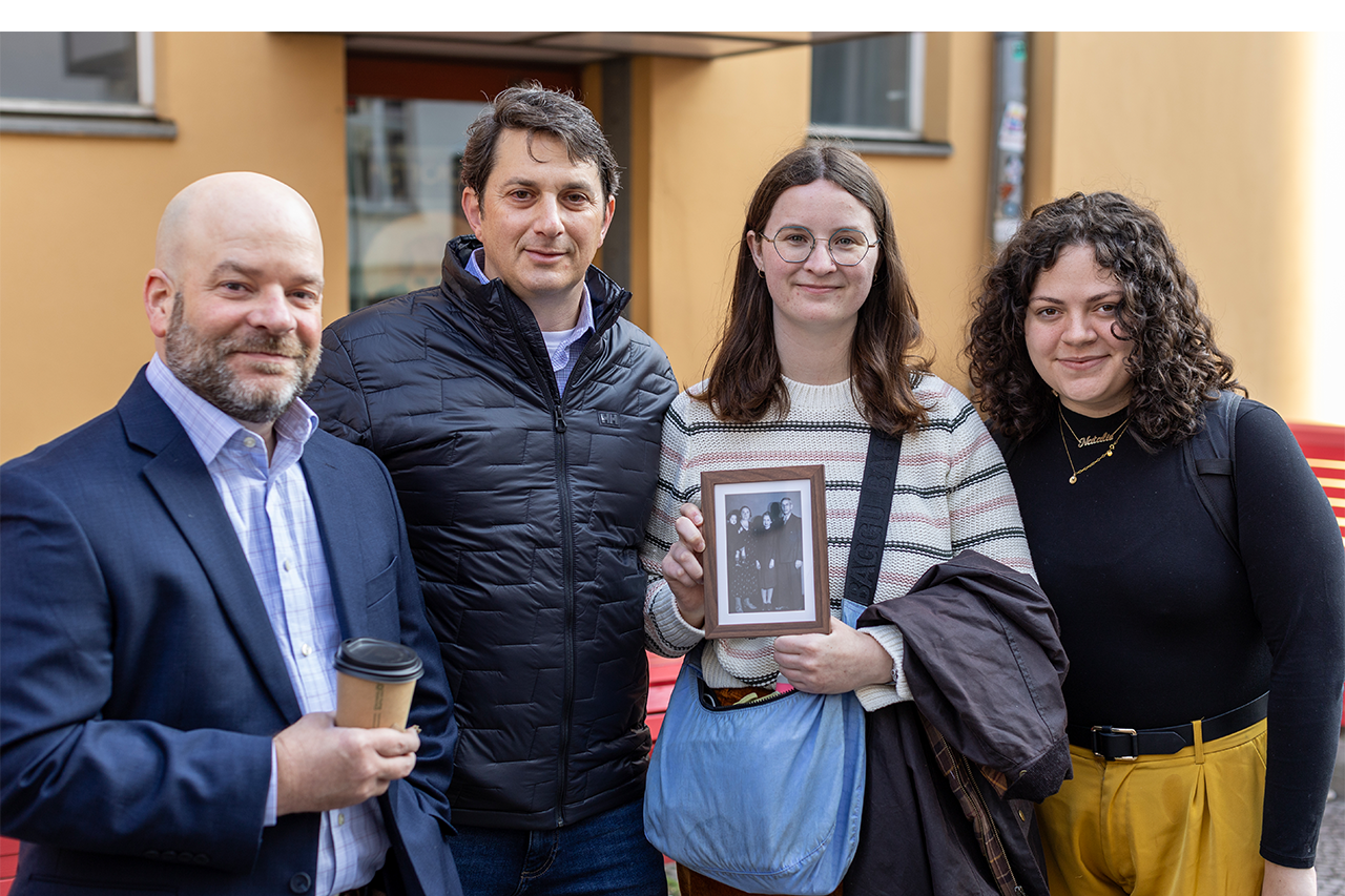Four people standing together in Berlin
