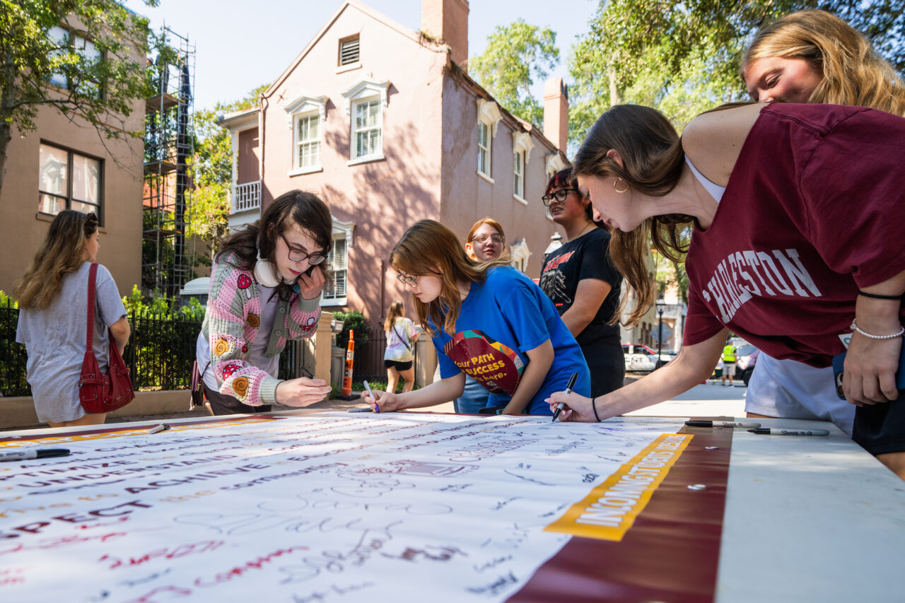 Freshmen attend Convocation in the Cistern