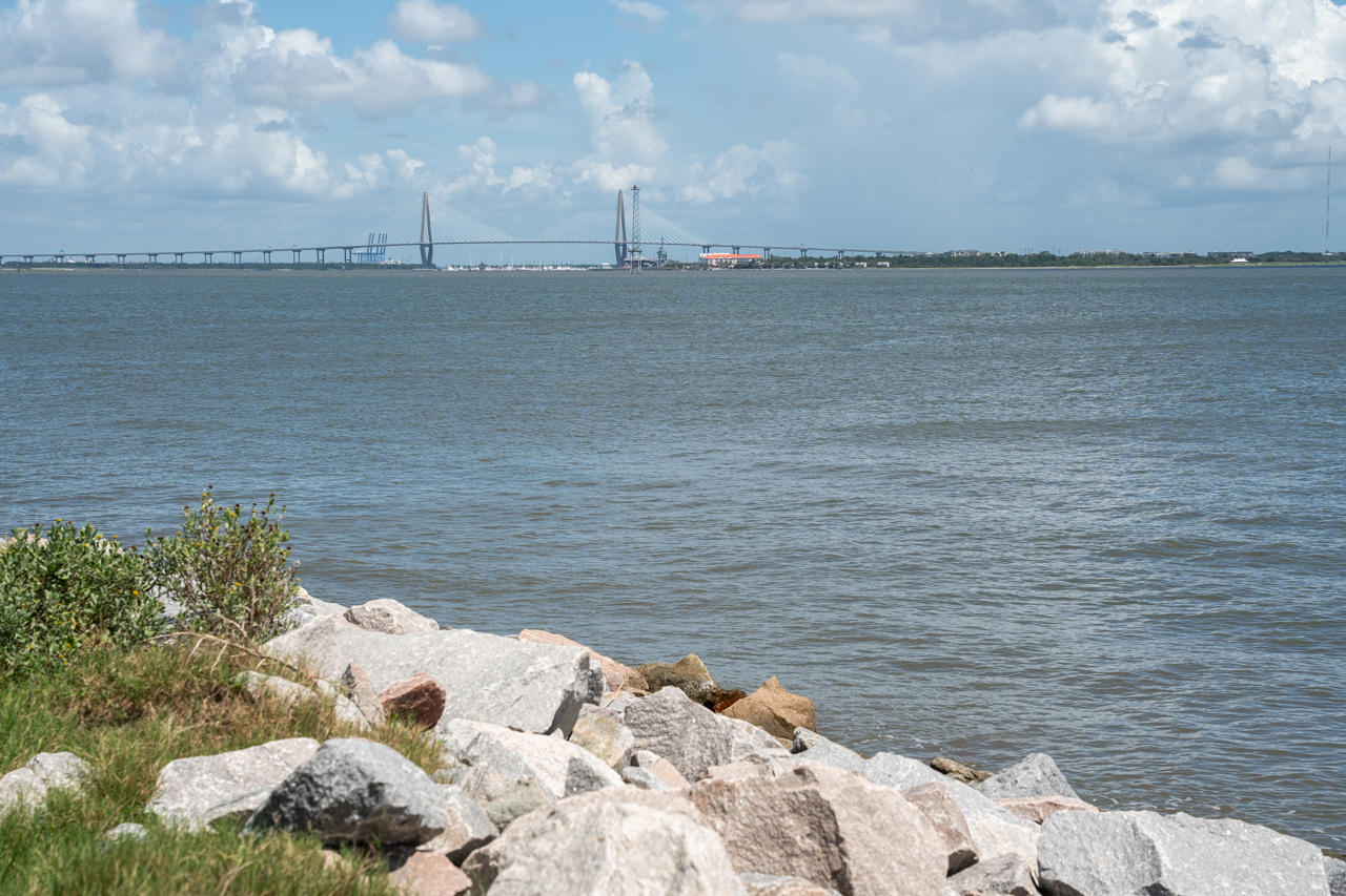 view of Charleston from Grice Marine Lab