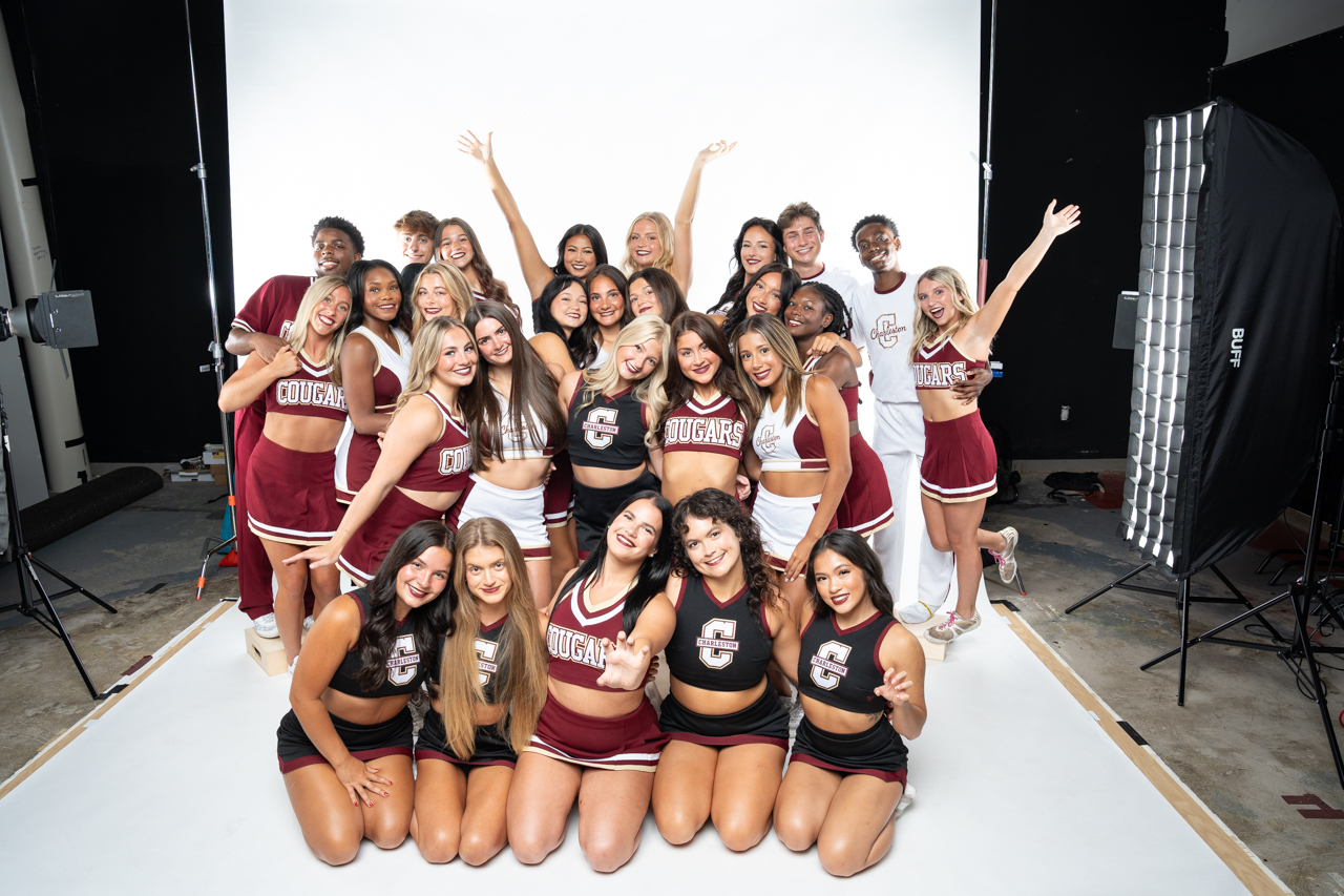 College of Charleston Cheer Team in the Photography Studio