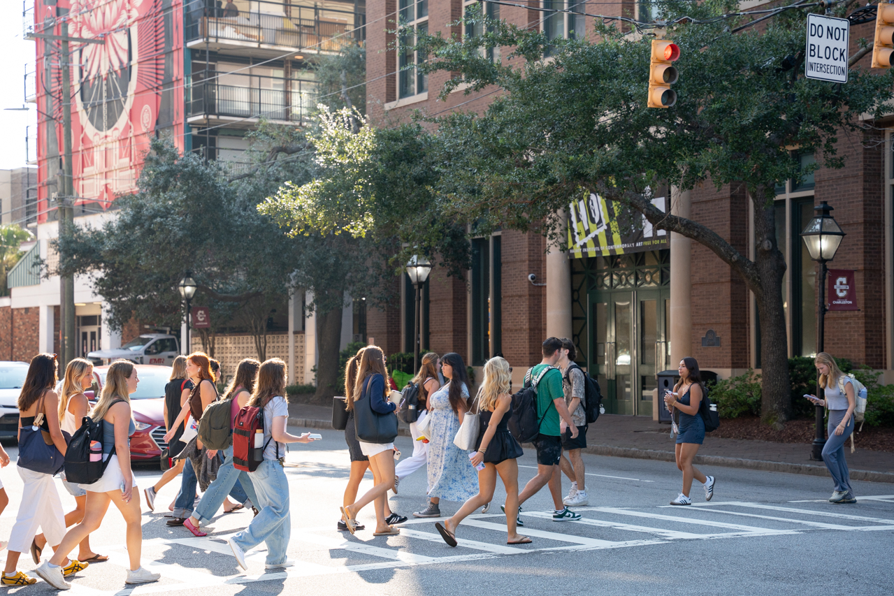 walking to class 