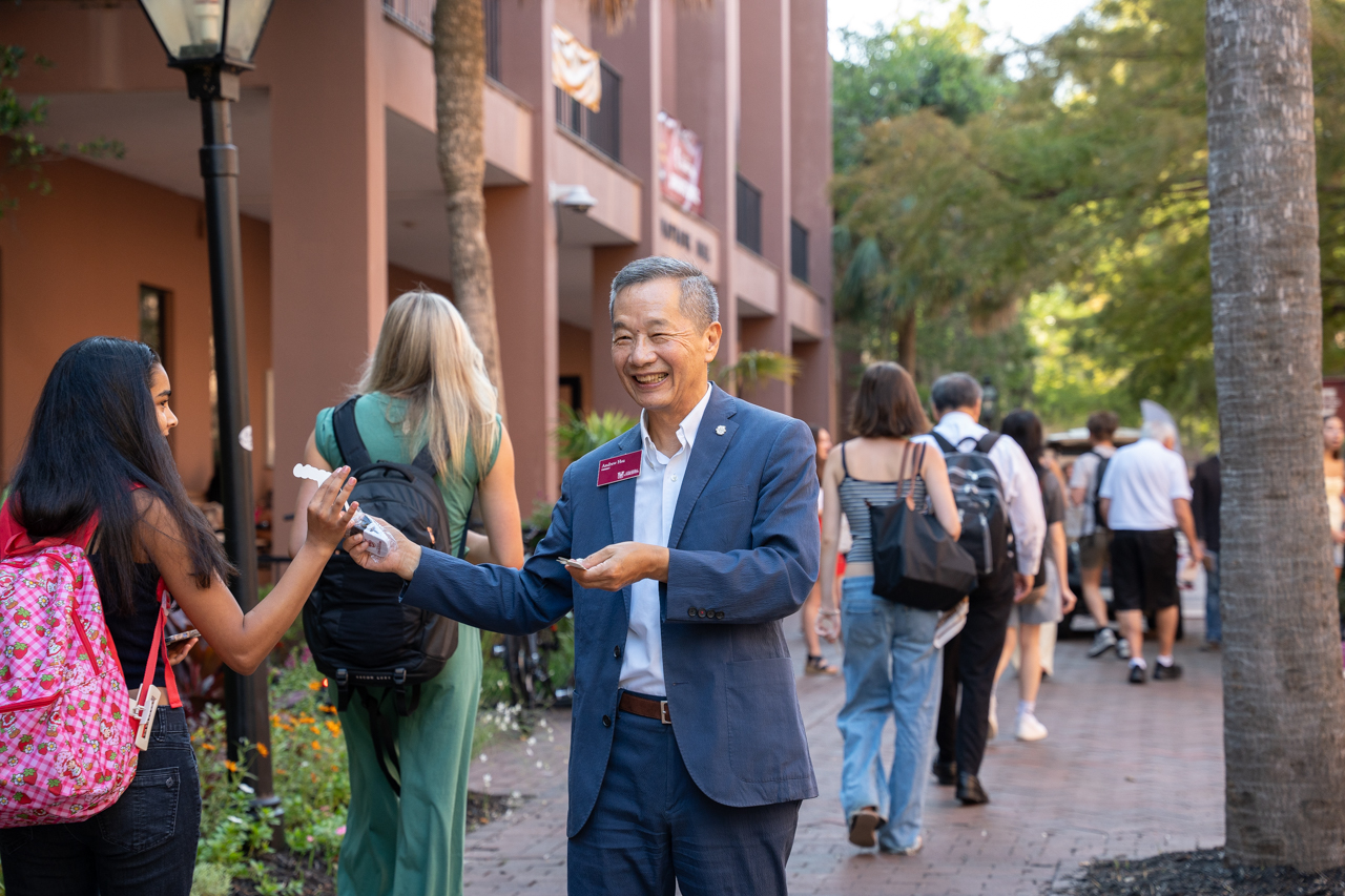 President Hsu on the first day of school 
