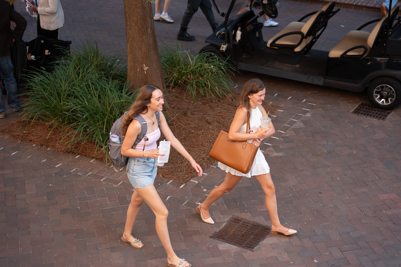 walking to class 