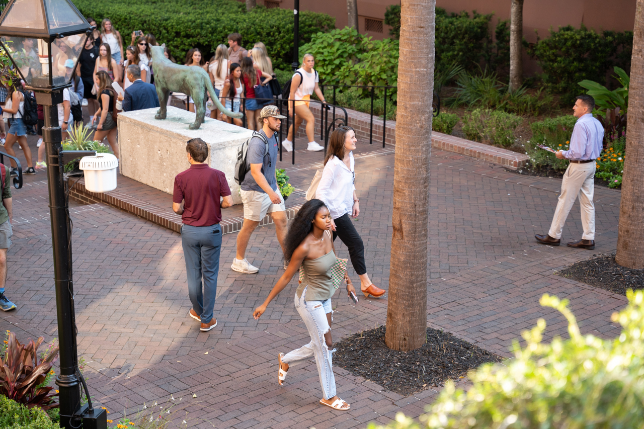 walking to class 