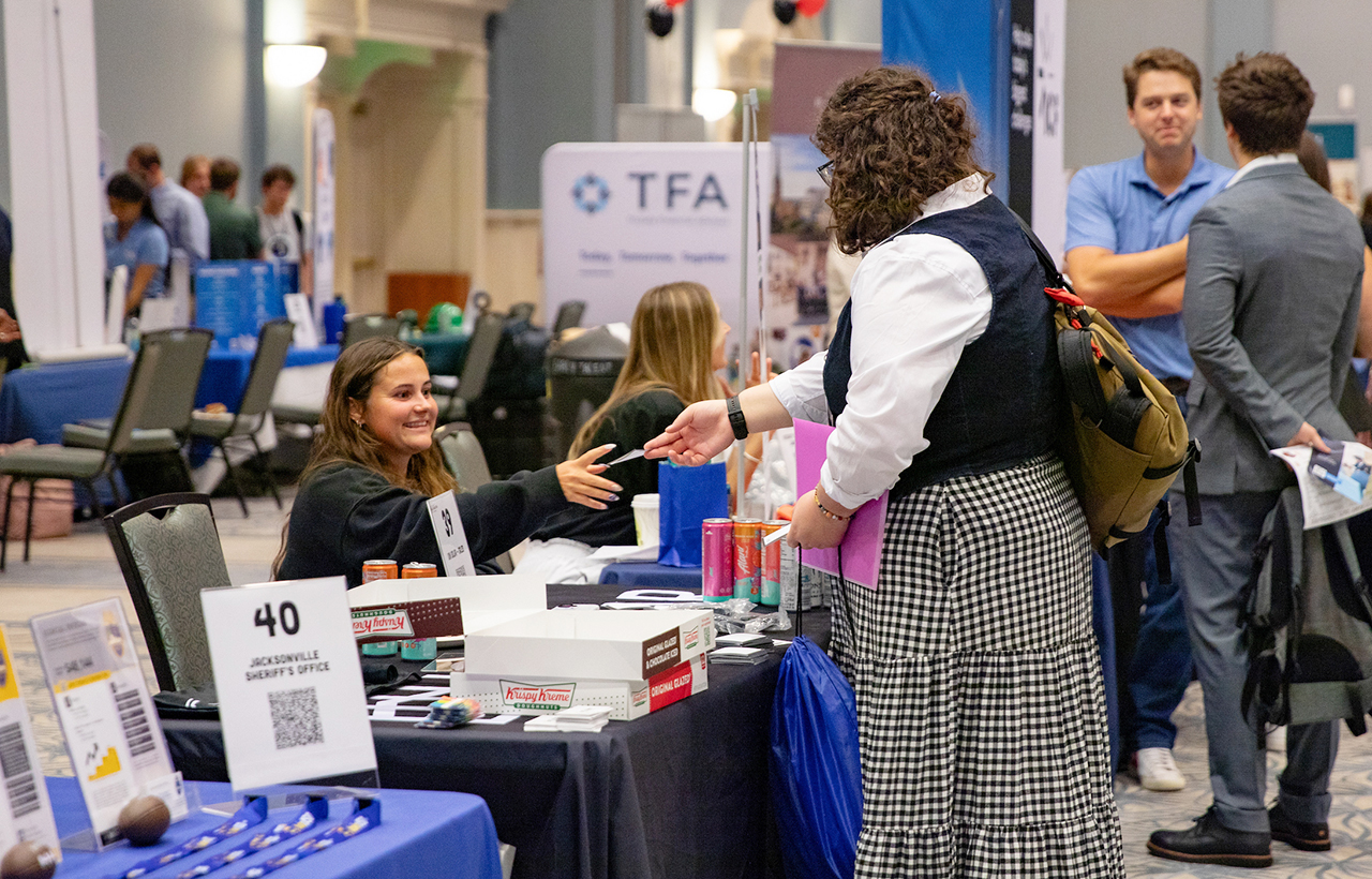 Students were invited to the Gaillard Center to explore a variety of professional fields and talk to their respective representatives from each organization/company. This event was put on by CofC's Career Center.