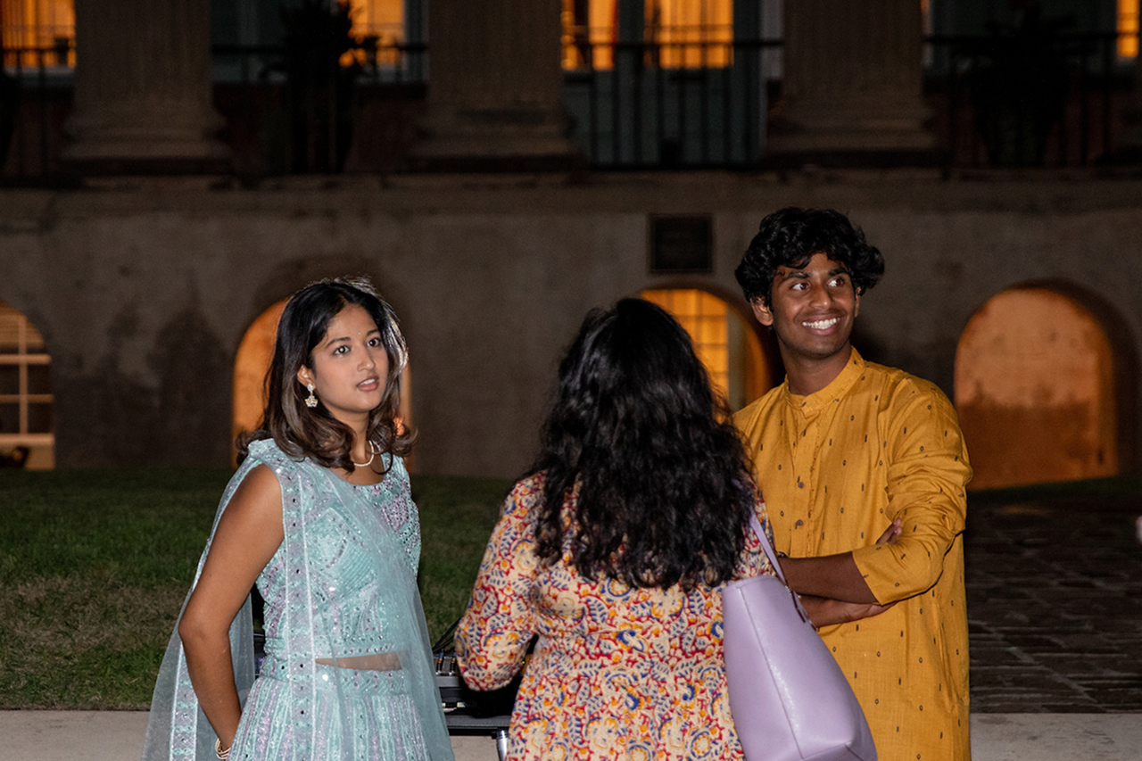 Students attend a celebration of Diwali in the Cistern hosted by CAB.