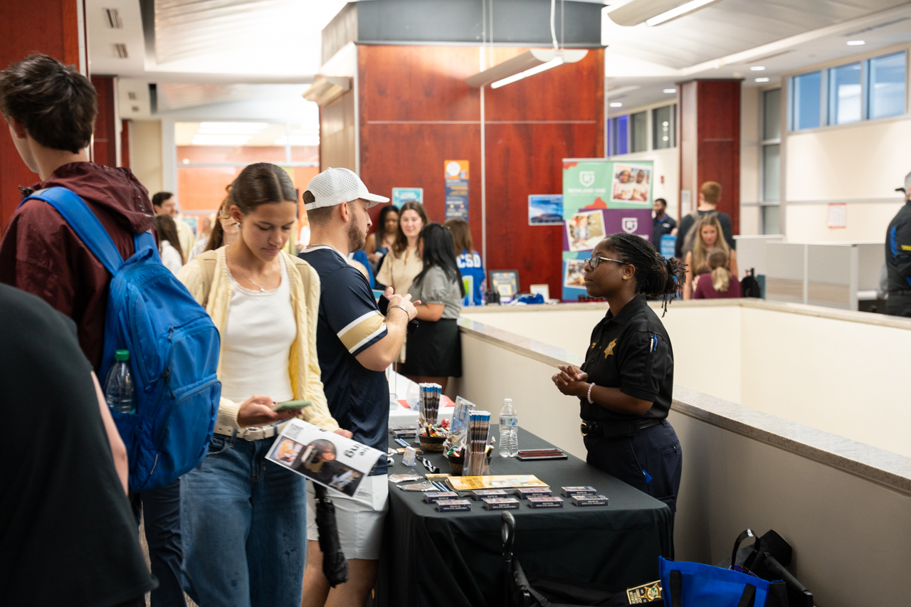 Students mix with potential employers at the Career Cookout