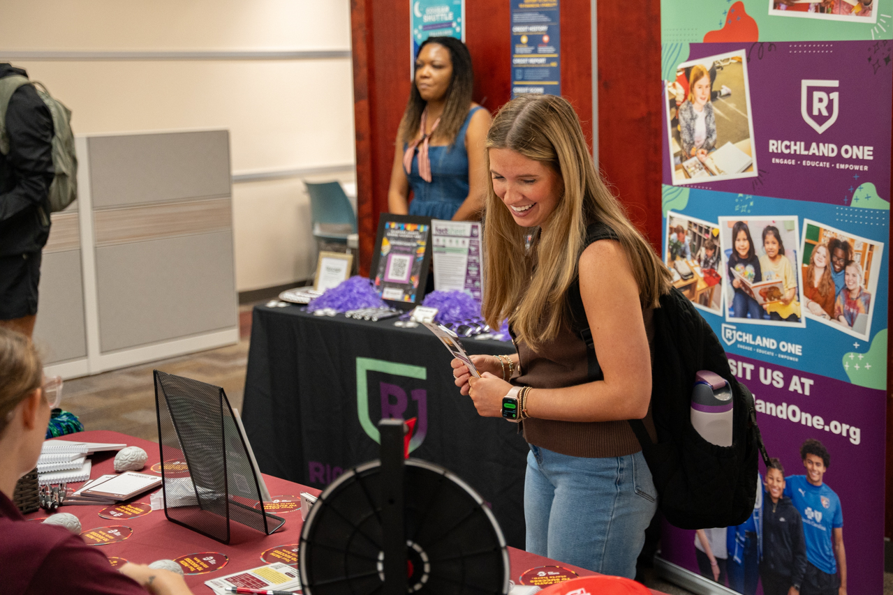 Students mix with potential employers at the Career Cookout