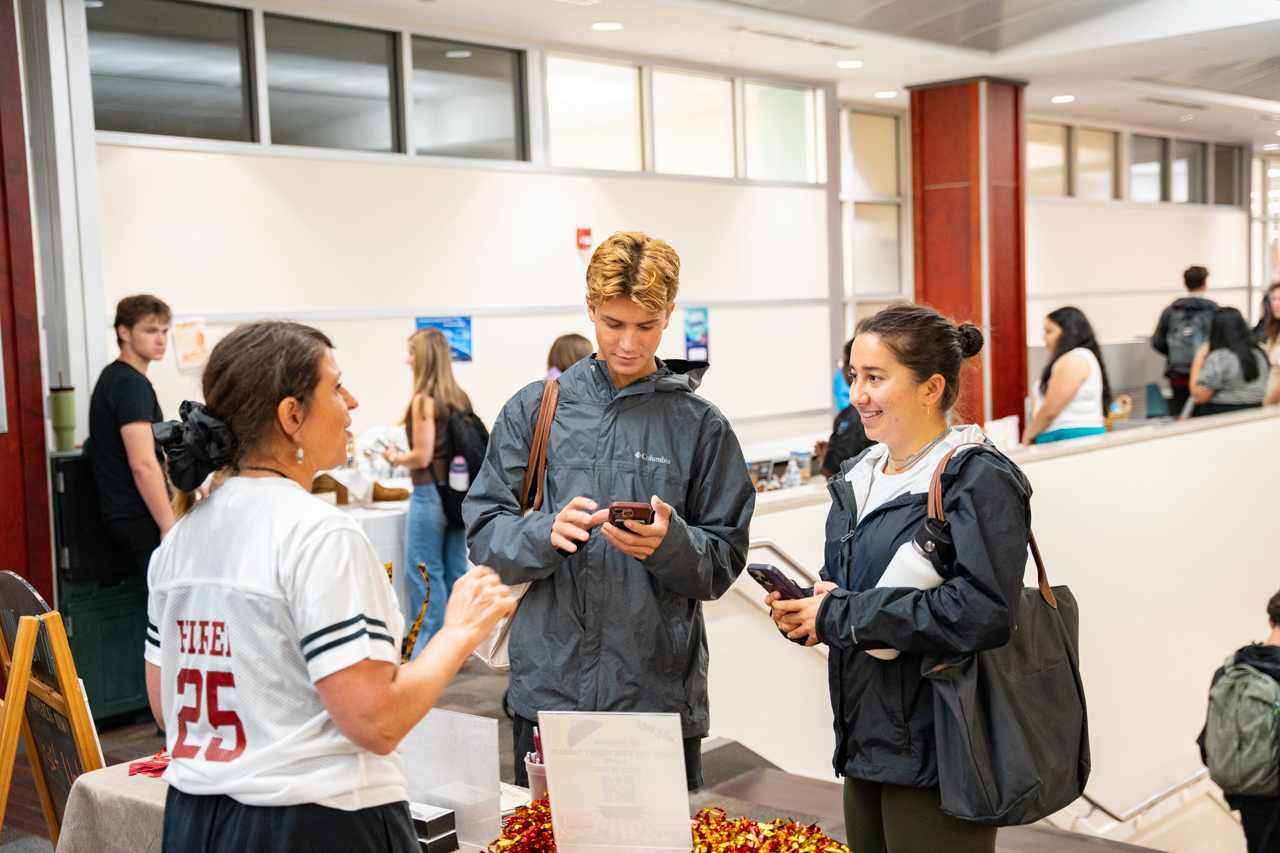 Students mix with potential employers at the Career Cookout