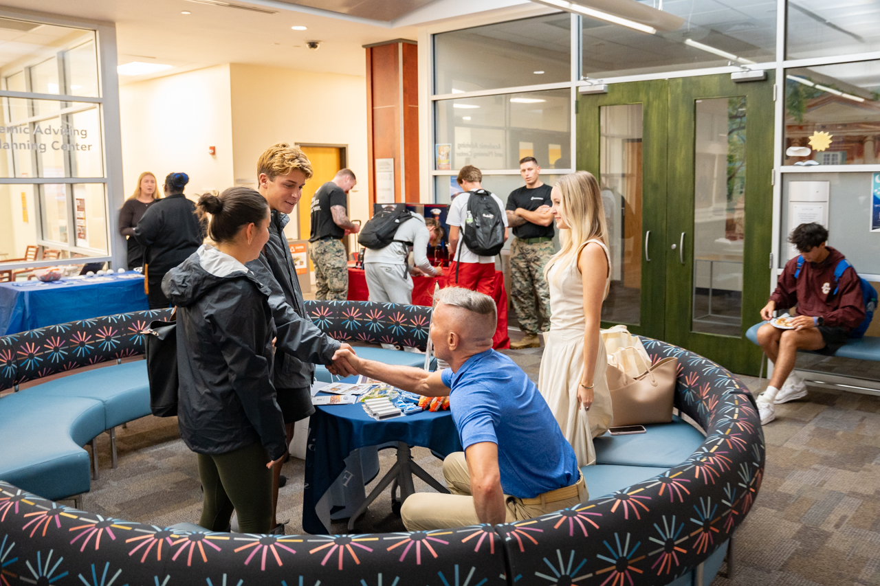 Students mix with potential employers at the Career Cookout