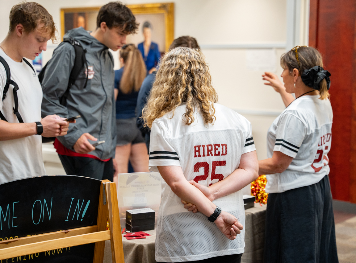 Students mix with potential employers at the Career Cookout