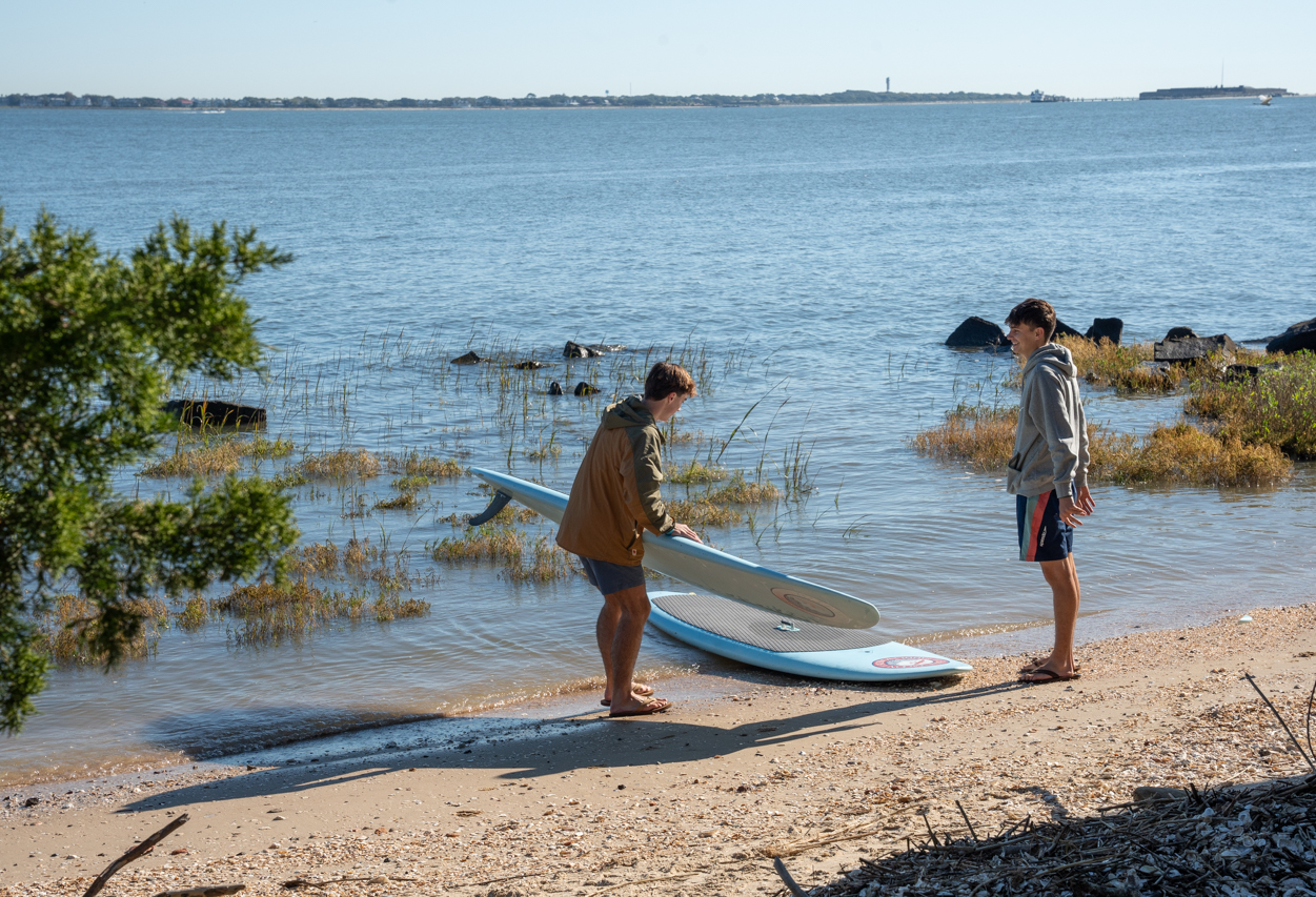 College of Charleston's Paddleboard Class in Charleston Harbor 