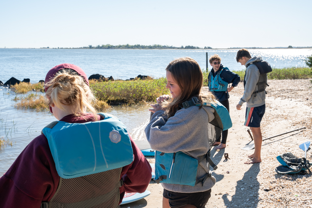 College of Charleston's Paddleboard Class in Charleston Harbor
