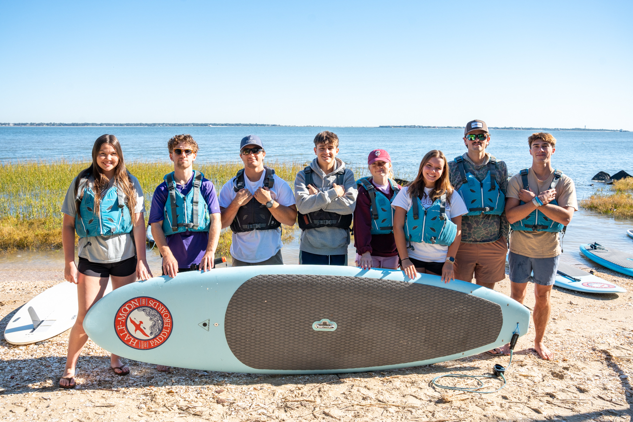 College of Charleston's Paddleboard Class in Charleston Harbor