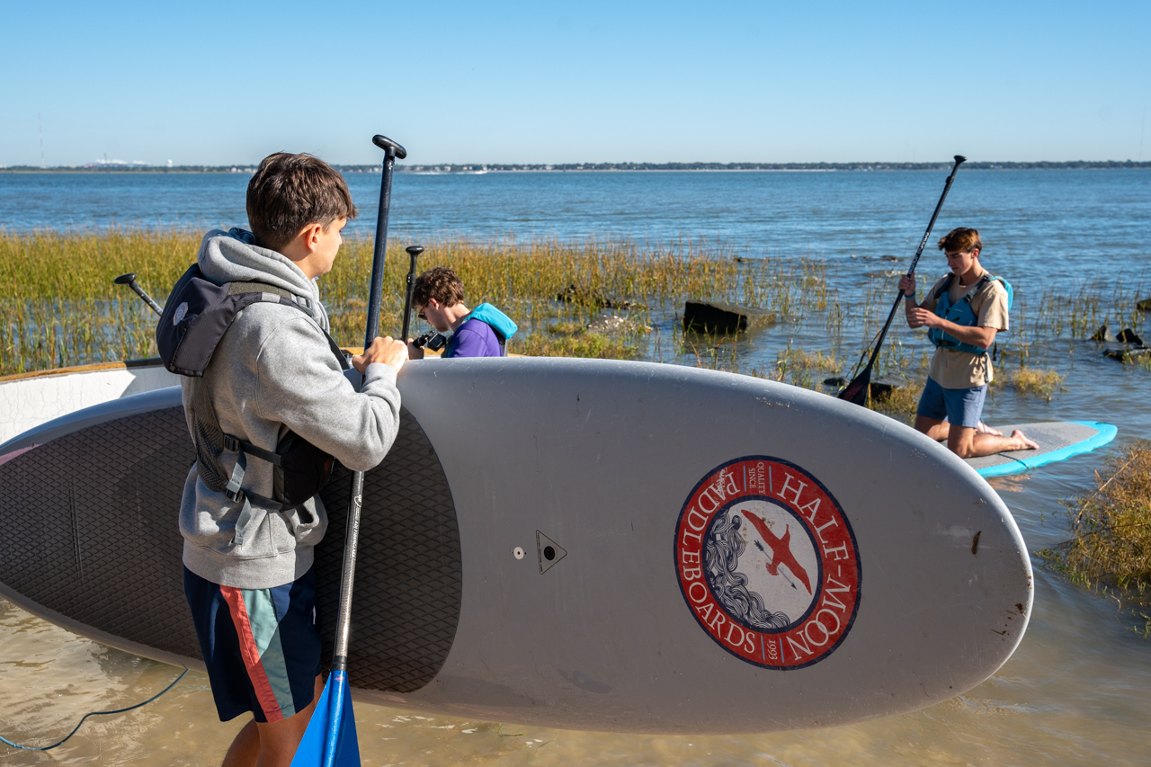 College of Charleston's Paddleboard Class in Charleston Harbor