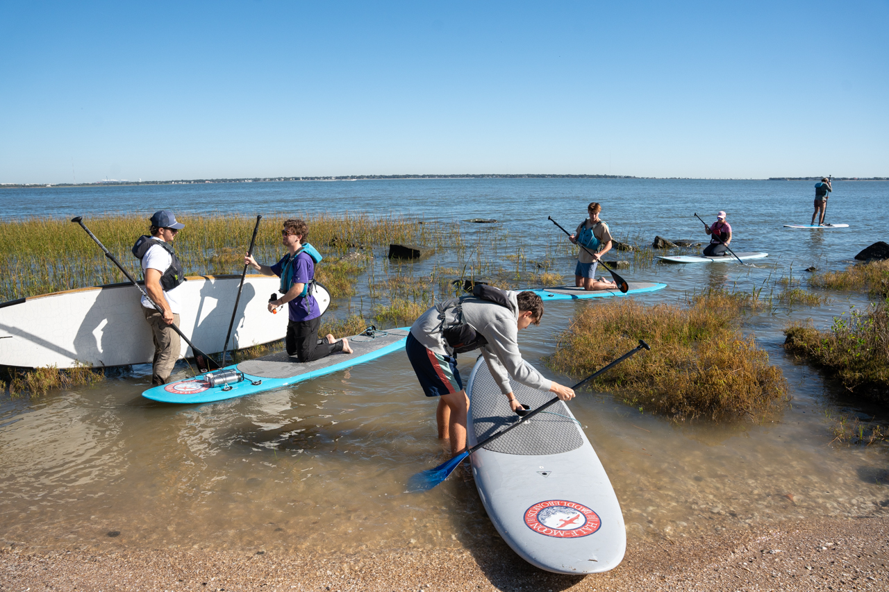 College of Charleston's Paddleboard Class in Charleston Harbor
