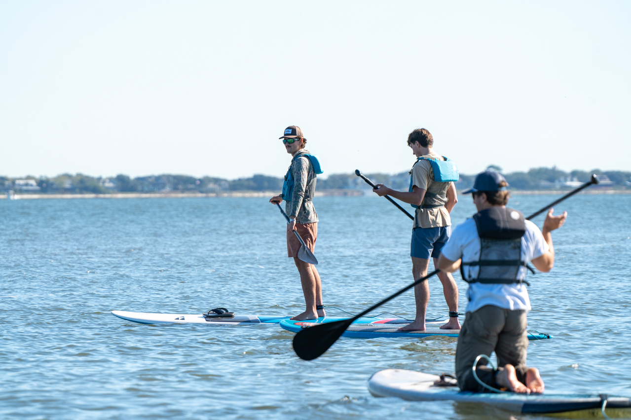 College of Charleston's Paddleboard Class in Charleston Harbor