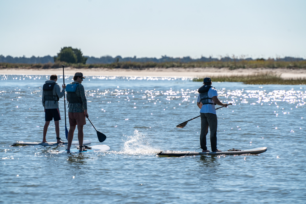 College of Charleston's Paddleboard Class in Charleston Harbor