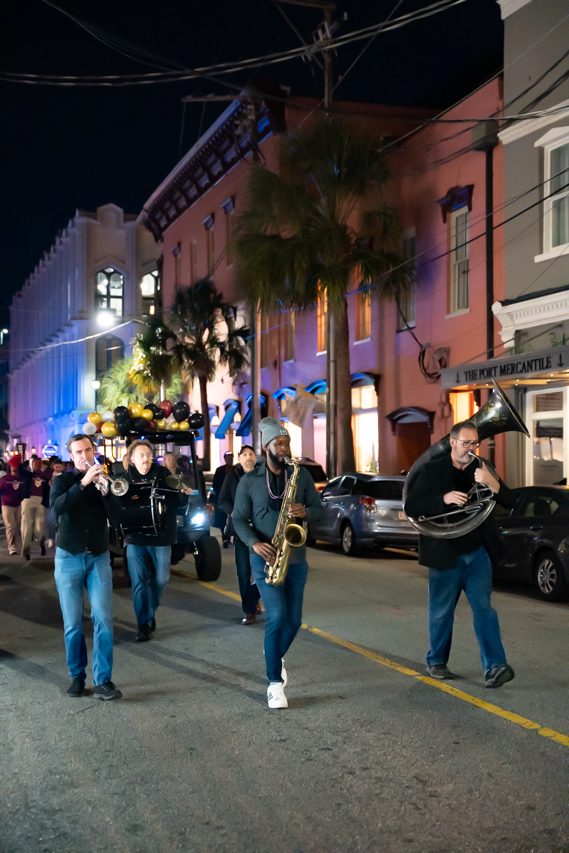 band playing in parade
