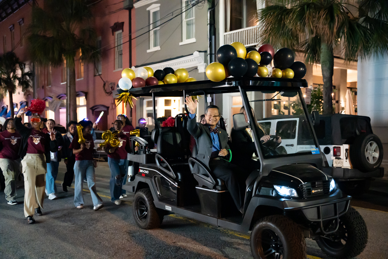 President Hsu in homecoming parade