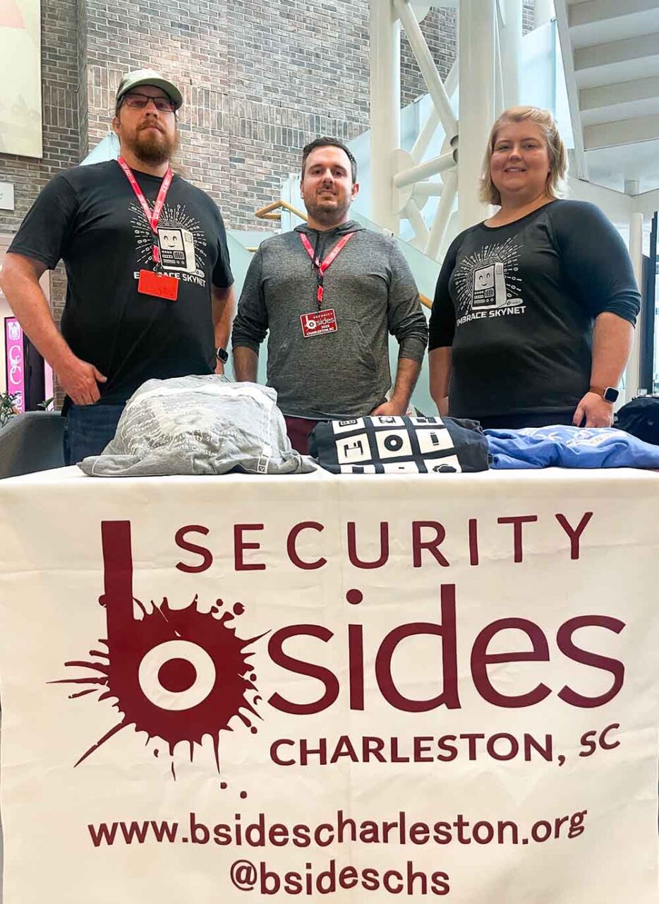 L-R: BSides Advisory Board members Philip Kramp '05, Zack Dayton and Melinda Patience '07
