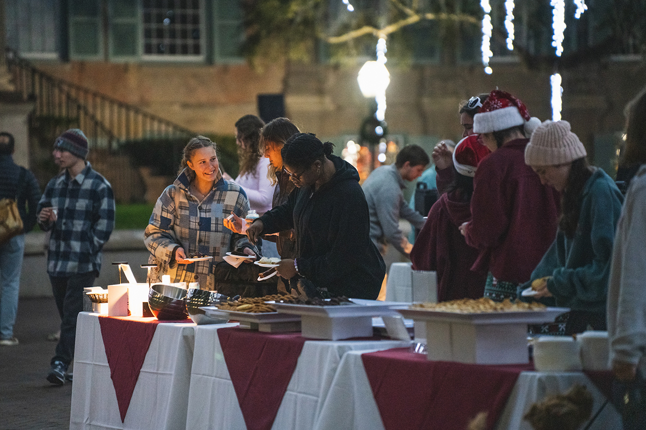 students enjoying the Cougar Night Lights in December