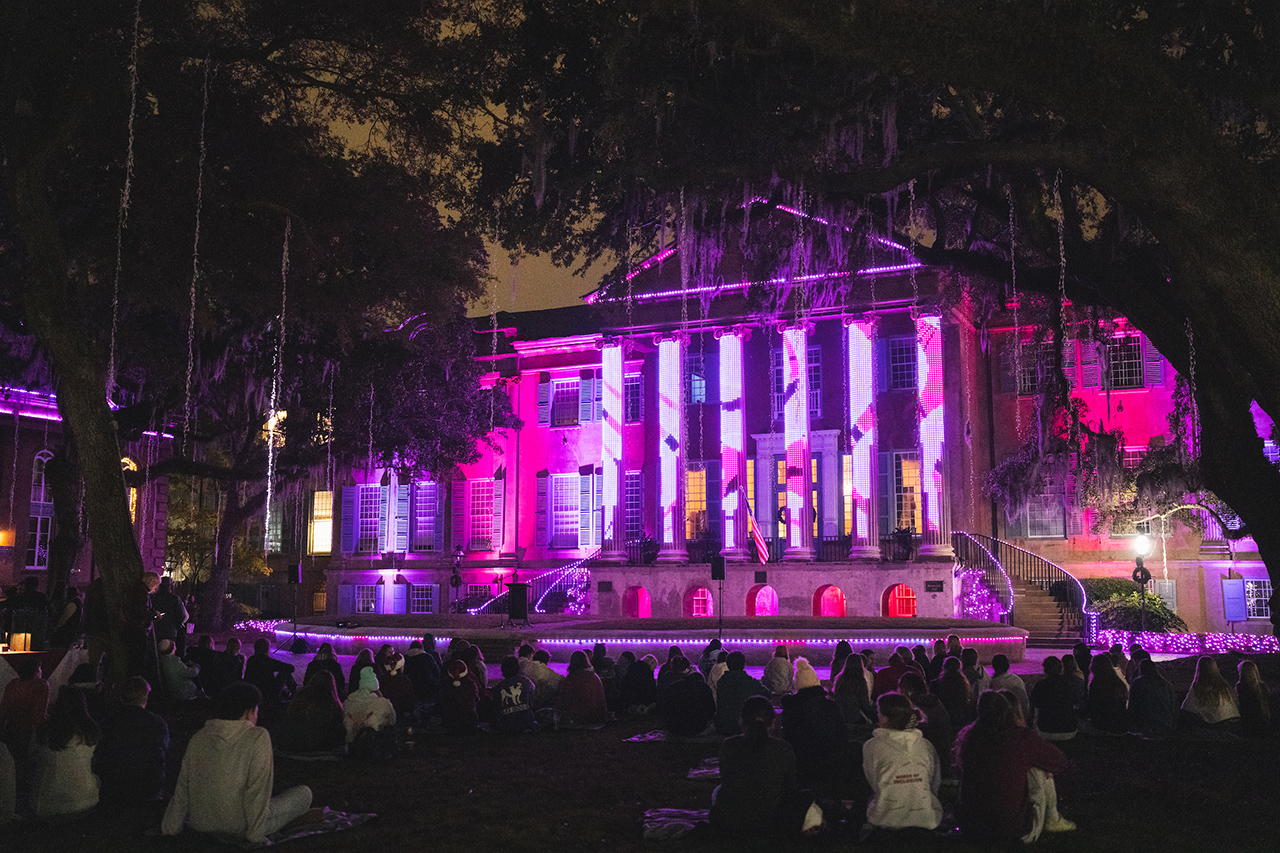 students enjoying the Cougar Night Lights in December