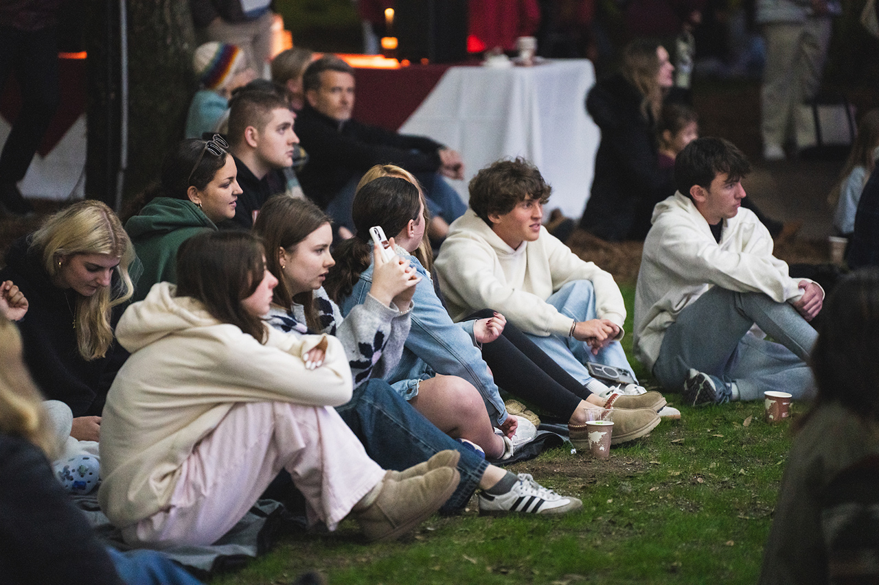 students enjoying the Cougar Night Lights in December
